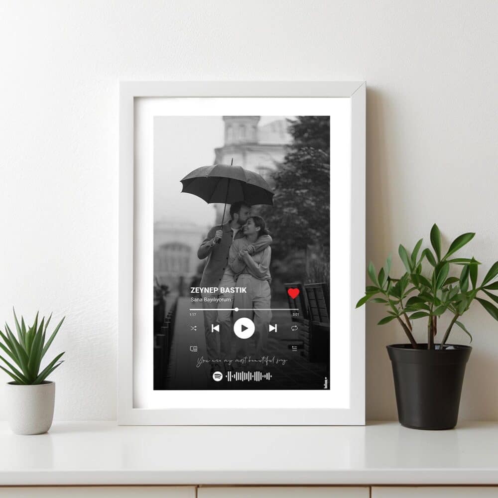 The Love Poster - Siyah-Beyaz - Çerçeveli