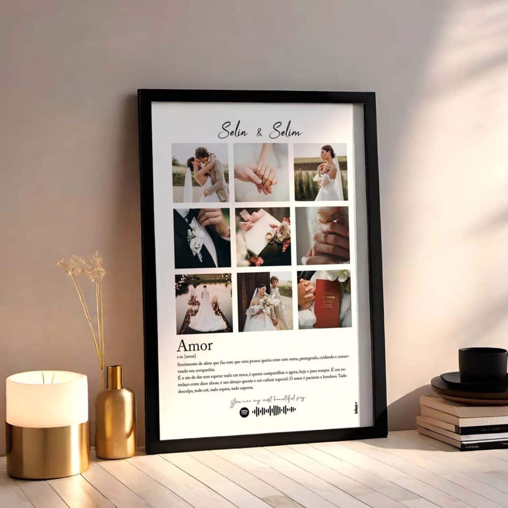 The Wedding Poster – Renkli Baskı – Çerçeveli