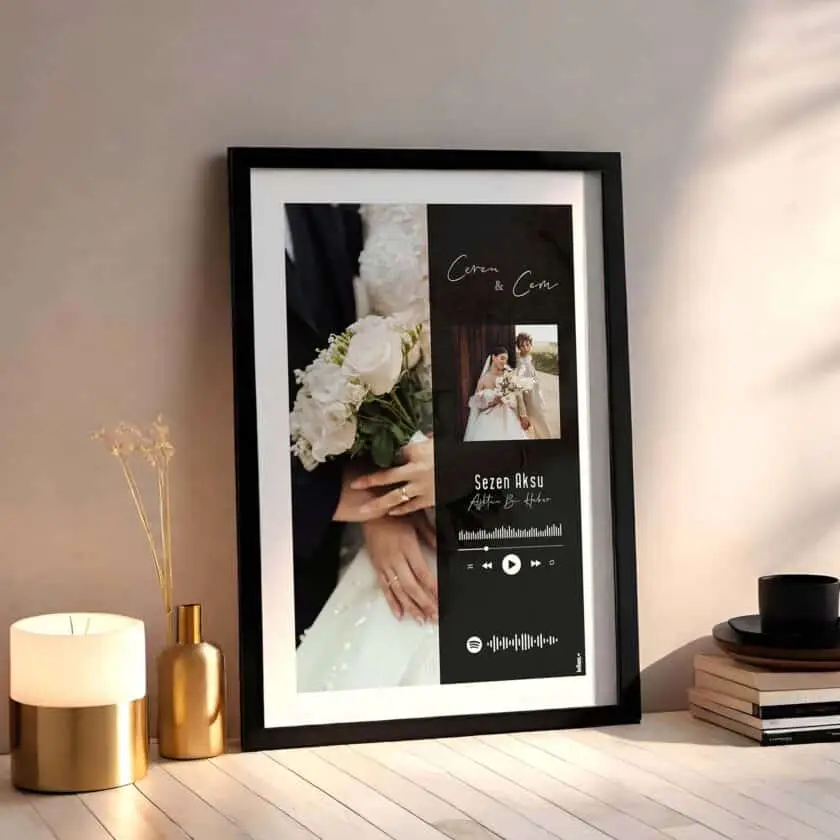 The Wedding Poster - Renkli Baskı -  Çerçeveli