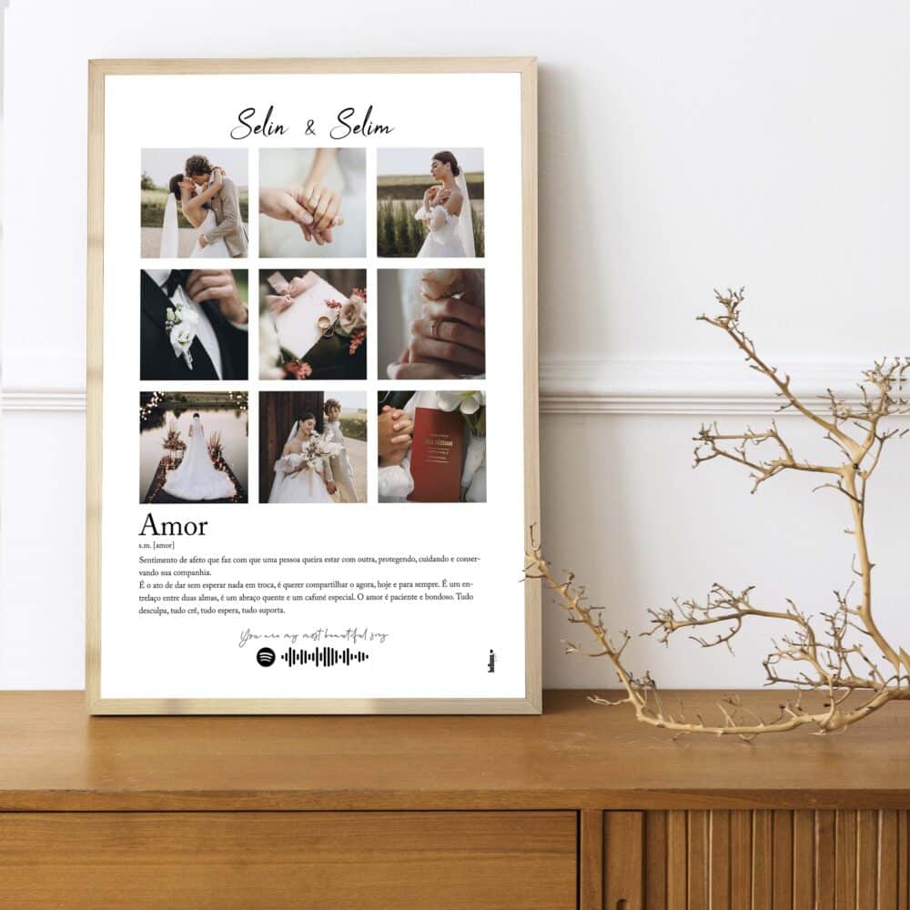 The Wedding Poster – Renkli Baskı – Çerçeveli