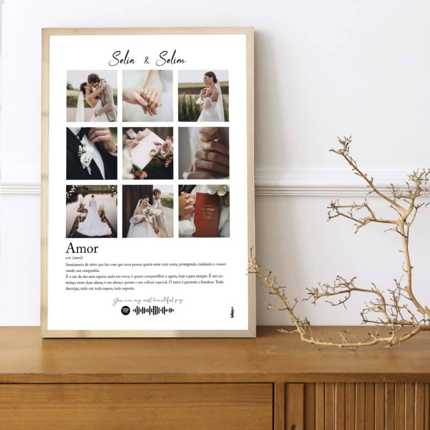 The Wedding Poster – Renkli Baskı – Çerçeveli - Görsel 5