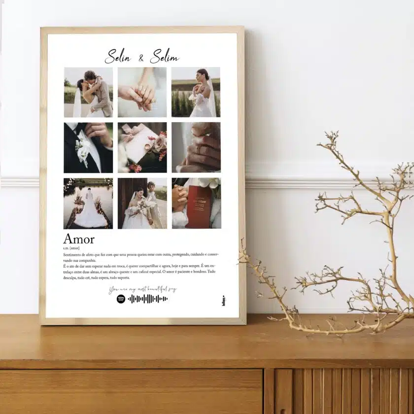 The Wedding Poster – Renkli Baskı – Çerçeveli - Görsel 5