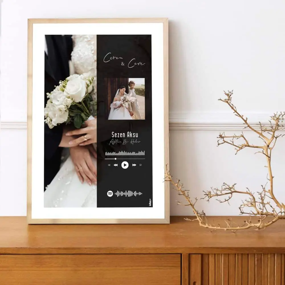 The Wedding Poster - Renkli Baskı - Çerçeveli