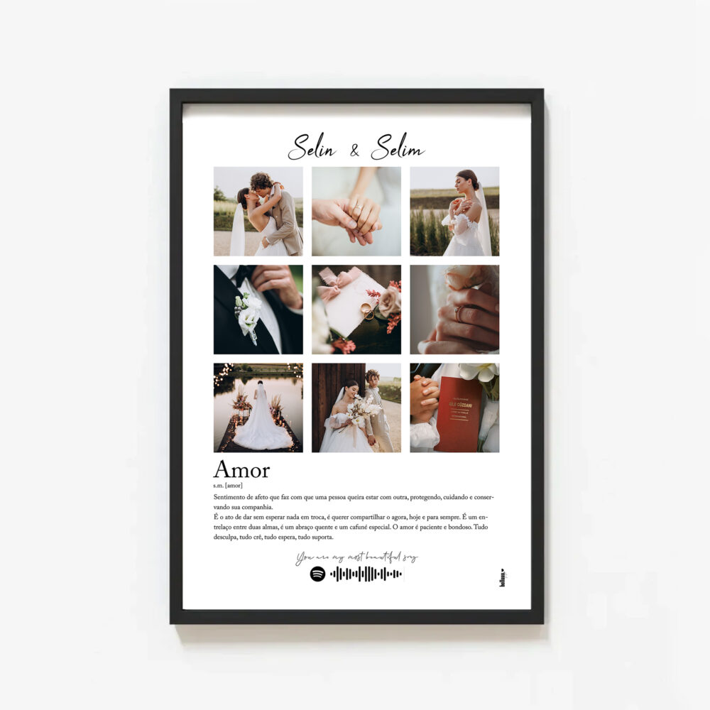 The Wedding Poster – Renkli Baskı – Çerçeveli