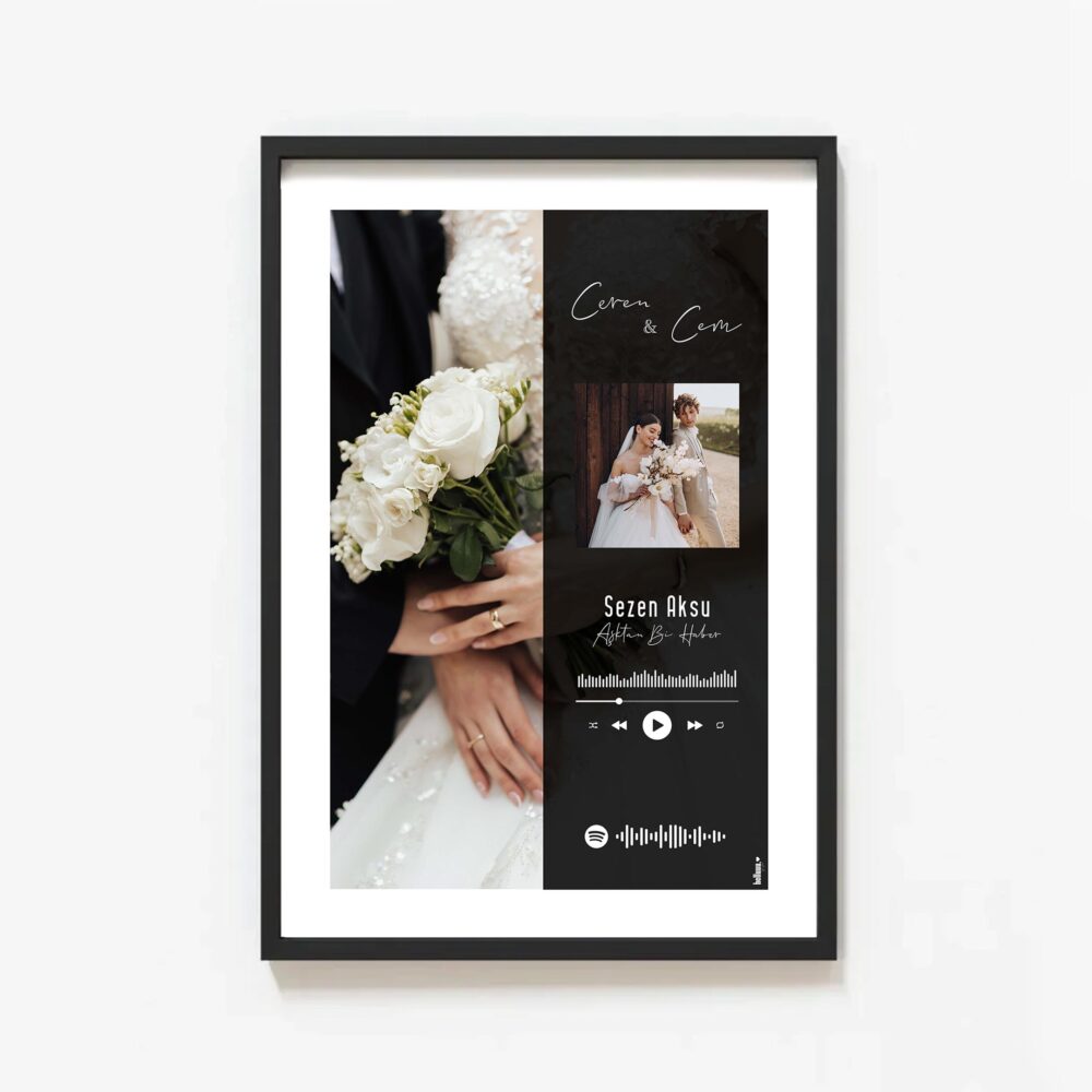 The Wedding Poster - Renkli Baskı - Çerçeveli