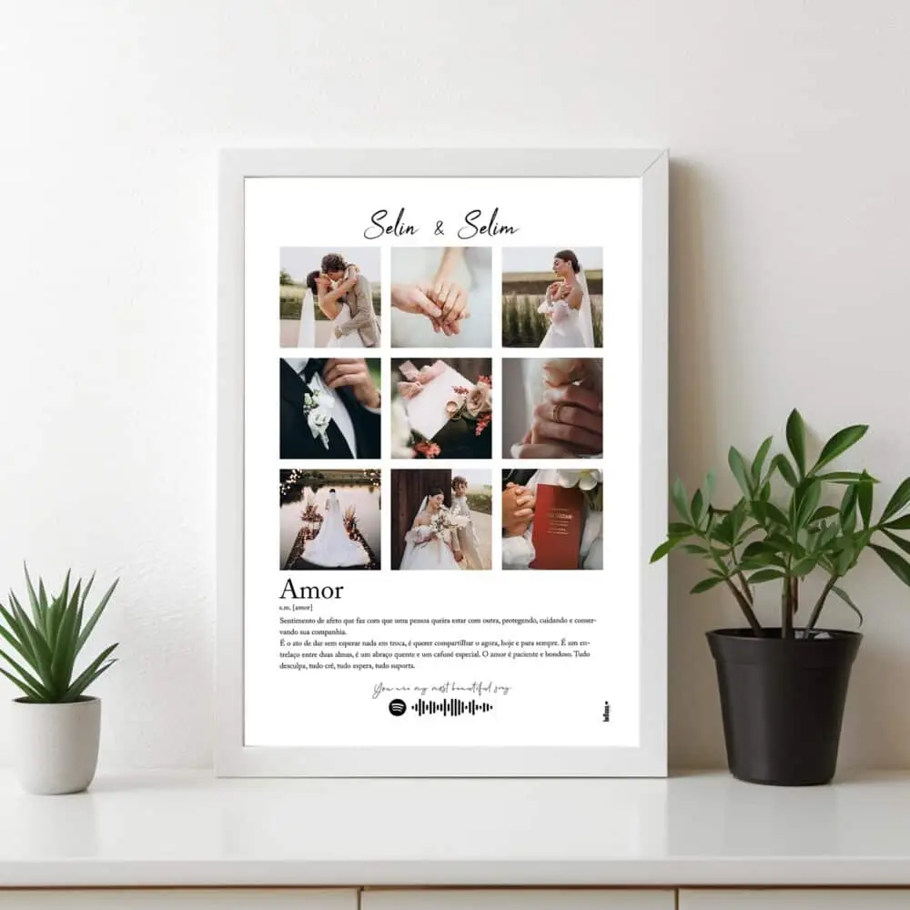 The Wedding Poster – Renkli Baskı – Çerçeveli