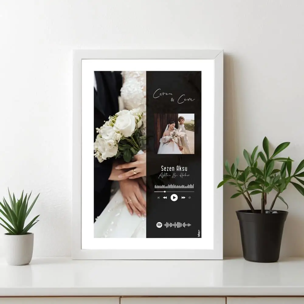 The Wedding Poster - Renkli Baskı - Çerçeveli