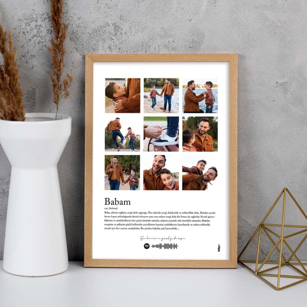 Baba Poster - Renkli Baskı - Çerçeveli