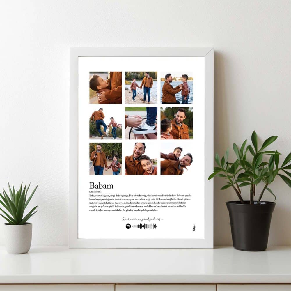 Baba Poster - Renkli Baskı - Çerçeveli