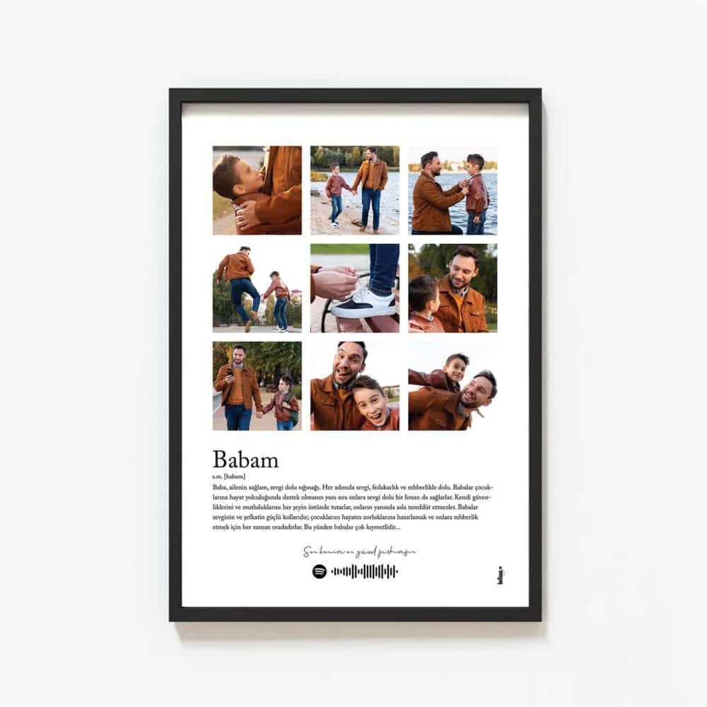 Baba Poster - Renkli Baskı - Çerçeveli